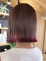 前髪イメチェンこなれミディウェーブパーマアンブレラカラー