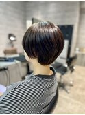 暗めオリーブアッシュ×ショートボブ
