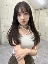 サイン 渋谷(SIGN) 韓国ヘア水光肌くびれヘアレイヤーカットグレージュブリーチ無し