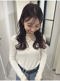冬のボルドーカラー×薄め前髪