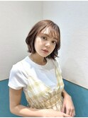 マロンベージュ/ボブ/前髪/レイヤー/髪質改善/縮毛矯正/立川