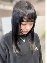 ジエクトカナウ 梅田&nbsp;【顔周り似合わせカット】姫カットレイヤー/くすみベージュ