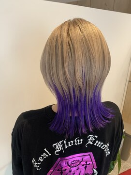 ルルバイアズール 草加店(LULU by azule) デザインカラー，ツートンカラー，ウルフカット【草加】