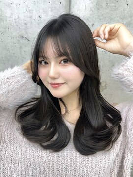 ビューブルー 亀戸錦糸町(VIEW BLUE) 美髪アッシュグレー韓国レイヤー小顔ロングセミディ顔周り前髪