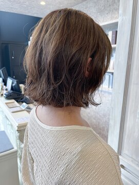 福山人気ゆるふわくしゅボブパーマウェーブ小顔ニュアンス艶々