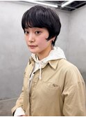 黒髪パーマ/ピクシーショート/マレット/ニュアンスパーマ