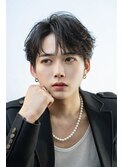 韓国センターパートコンマバングフェザーパーマニュアンスパーマ