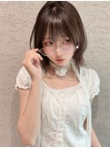 レイヤーボブ/外ハネ/アッシュブラウン/前髪