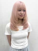 ロックス バイ マグ 松本(rocks BY MAG) ブリーチハイトーンホワイトピンク韓国風レイヤーカット透明感