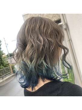 ヘアーメイク ララ(HAIR MAKE LALA) グラデカラー ブルー 全体スモーキー