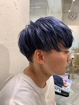 エル(EL by green)&nbsp;MITSU マッシュショートレイヤー×ツーブロック×ブルーシルバー