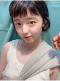 ゆるふわ ボブ レイヤー エアリー くせ毛  前髪短め 眉上 オン眉