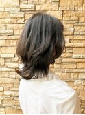 ニュアンスカラー姫カットレイヤーミディアムレイヤーパーマ