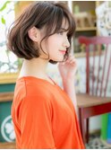 ★バレイヤージュアシンメトリーミニボブルフ20代30代40代★8