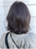 ラベンダーグレー×切りっぱなしボブ