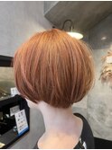 ふわっと!フェミニンボブ♪&透明感暖かみオレンジ