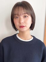 ノイカーム(noi Calm) 顔周りレイヤーカットグレージュカラーくびれボブベージュカラー