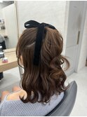 高めハーフアップ