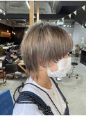 ケアブリーチミルクティーグレージュマッシュウルフレイヤー韓国