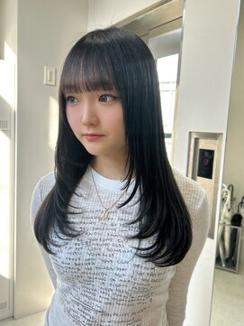 ベレーザ 渋谷(BELEZA) 14793黒髪グレージュ髪質改善レイヤーワンカール韓国ストレート