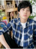 ■黒髪ネイビーブラックマッシュパーマ10-3志木10代20代30代