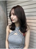 レイヤーカット×グレージュ