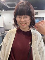 ドッグスター(dog star)&nbsp;ミディアムパーマワイドバングぱっつんボブ 登戸/向ヶ丘遊園