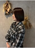 縮毛矯正×タッセルボブ