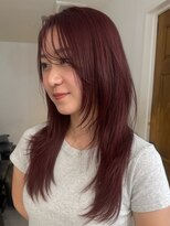 ナループロアポンテ(Nalu pu loa PONTE)&nbsp;ロングレイヤー海外風レイヤーチェリーレッドブラウン暖色カラー