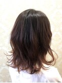 【GRAN HAIR 神居店】オレンジベージュ×外ハネセミディ