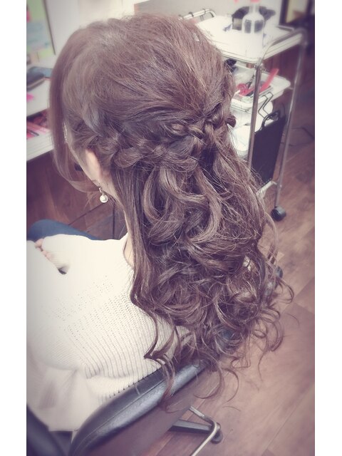 ハーフアップヘアーセット