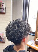  20代30代韓流ツイストパーマショートマッシュアッシュブラック
