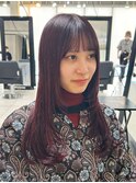 *ロングレイヤーカットフェイスレイヤーピンクブラウンボルドー