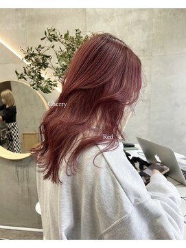 ソルトウォーター(SALT WATER) チェリーレッド/ブリーチあり/恵比寿/代官山