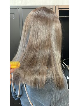 アレンヘアー 京橋店(ALLEN hair) ブリーチ無し/ミルクティーベージュ/髪質改善カラー/儀間