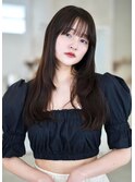 大人かわいい前髪セシルカットココアブラウンフリンジウェーブ