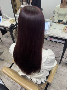 アジールヘア 所沢プロペ通り店(agir hair) レッドブラウンワンレンカットケアブリーチ小顔レイヤー所沢韓国