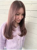 レイヤースタイル/ロングレイヤー/ピンクベージュ