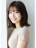 外ハネ×ベージュブラウン