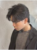 メンズセンターパートフェザーパーマ群馬高崎眉毛韓国刈り上げ