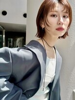【MINX】くびれヘアアプリコットオレンジハイライトカラー_銀座