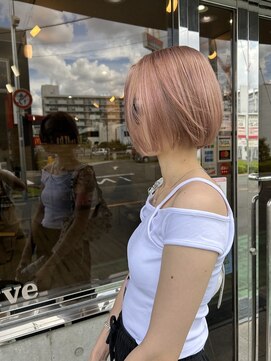 ラブアンドヘアー ダイブ(Love&Hair Dive) ピンクベージュ×ボブ