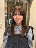 レイヤーカット マロンベージュ
