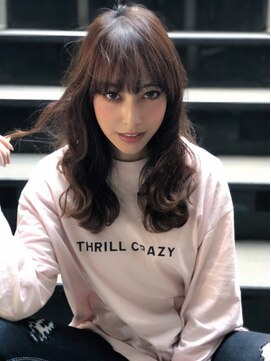 クーエフー(coo et fuu) 厚めバングのセミロングをデジタルパーマでガーリーに♪藤沢