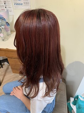 ソワンドゥブレス 瓜破店(soin de brace) ブリーチなしで、つやつやピンク◎