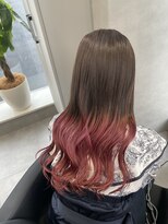 ジエクト カナウ(The Ect canow)&nbsp;裾カラー/グラデーションカラー/チェリーレッド/デザインカラー