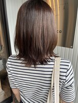モニカ ヘアー(monica Hair) ミディアム くびれヘア アッシュブラウン 似合わせカット 20代