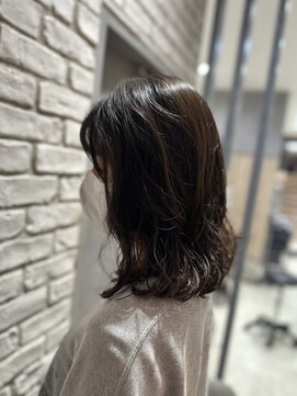 アース 三軒茶屋店(HAIR&MAKE EARTH) 三軒茶屋_レディース_セミロング_コテ巻き_ブラウン_パーマ_小顔