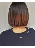 切りっぱなしボブ/エアリーロング/美髪/ピンクブラウン/m16