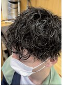 波巻きスパイラルパーマツーブロック刈り上げ無造作パーマ札幌